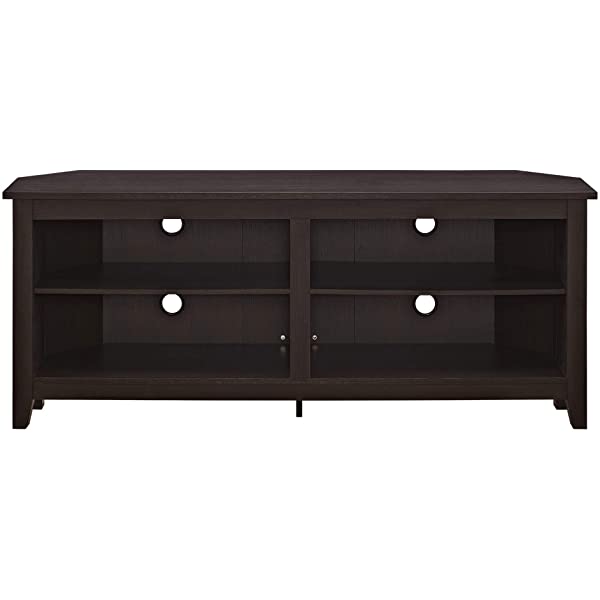 Walker Edison Wren Classic 4 Cubby TV Stand for TVs up to 65 Inches, 58 Inch, Black Black 58 InchTV Stand