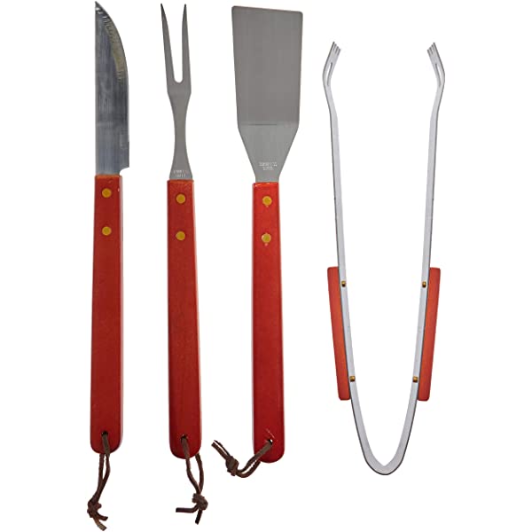 Home-Complete HC-1000 BBQ Accessories – 16PC Grill Set with Spatula, Tongs, Skewers, Case – Barbecue Tools for Father’s Day, Wedding, Anniversary, 16 Piece, Silver Steel 16-Piece