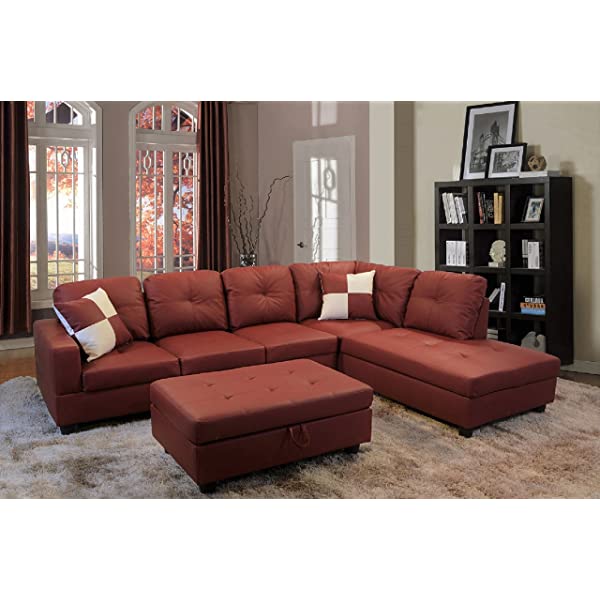 Beverly Fine Funiture Sectional Sofa Set, 92A White