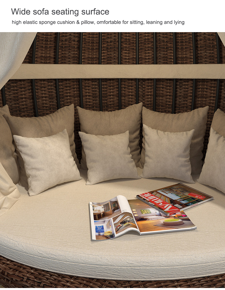 Vacation beach bed rattan bed terrace sun bed outdoor leisure birdcage sofa outdoor courtyard sun lounger