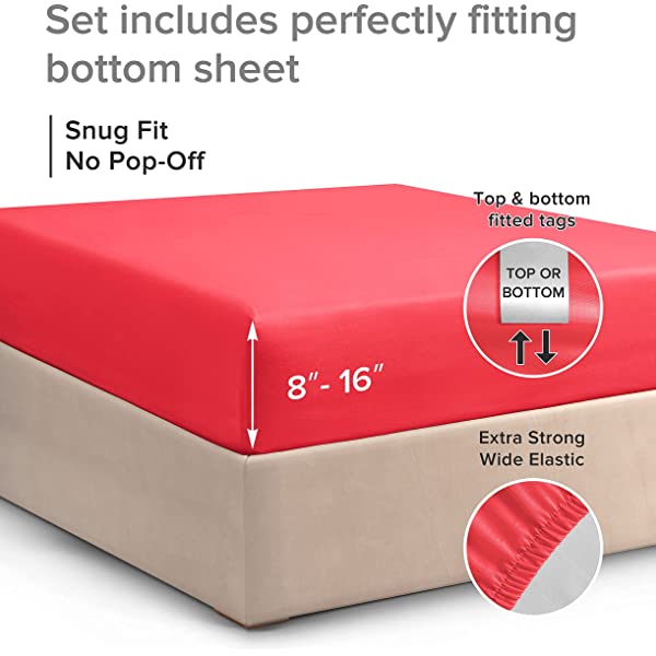 Queen Fitted Sheet - Single Fitted Deep Pocket Sheet - Fits Mattress Perfectly - Soft Wrinkle Free Sheet - 1 Fitted Sheet Only – Light Pink Queen Light Pink