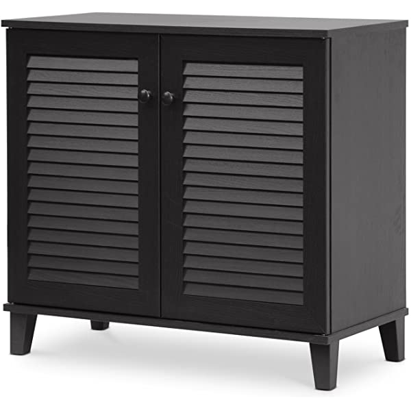 Baxton Studio FP-01LV-Espresso Studio Coolidge Shoe-Storage Cabinet, Espresso 14.5Lx29.625Wx27.5H