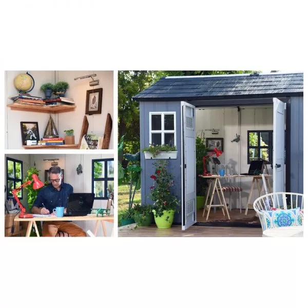 11 ft. W x 7.5 ft. D Plastic Storage Shed