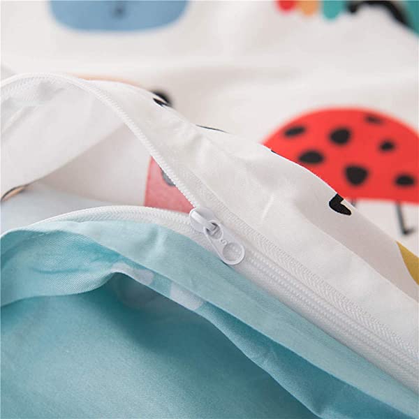 New Cartoon Animals Elephant Print Duvet Cover Sets for Kids 100% Cotton Reversible Soft 3 Pieces Kids Bedding Duvet Cover Pillowcases Kawaii Cloud Bedding Sets, Queen/Full Full/Queen (1 Duvet Cover + 2 Pillowcases) Multi A00 Elephant Bunny Balloon