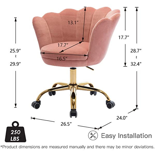 MTFY Modern Home Office Swivel Chair, Shell Desk Chair with Adjustable Height, Upholstered Ergonomic Computer Desk Chair Leisure Task Chair Accent Armchair for Office, Living Room,Bedroom (Beige)