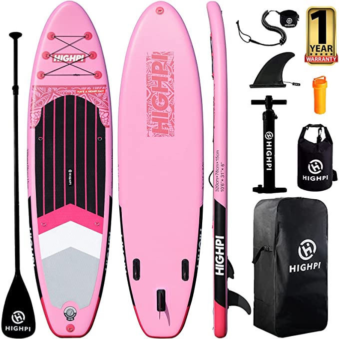 【Sports&Outdoors】【BS】Highpi Inflatable Stand Up Paddle Boards, 10’6”11′ Ultra-Light SUP for All Skill Levels