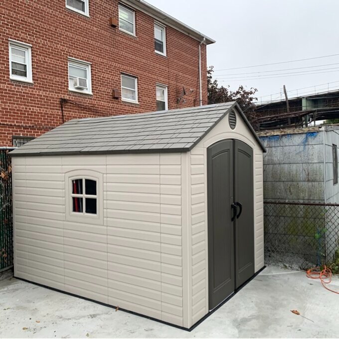 Traditional plastic storage shed 2.5m wide x 3m deep
