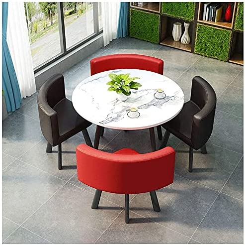 【Furniture】Kitchen Dining Table Set Round Dining Table Set for Home, Home Furniture Set 1 Table 4 Chairs