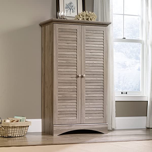 Sauder Harbor View Storage Cabinet, Antiqued Paint finish