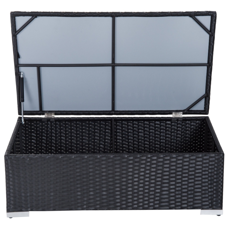 【Furniture】6pc Rattan Wicker Set Garden Sectional Furniture Storage w/Cushion