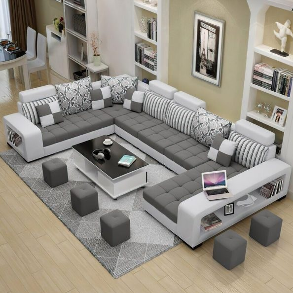 Alemanno 142″ Wide Microfiber/Microsuede Corner Sectional