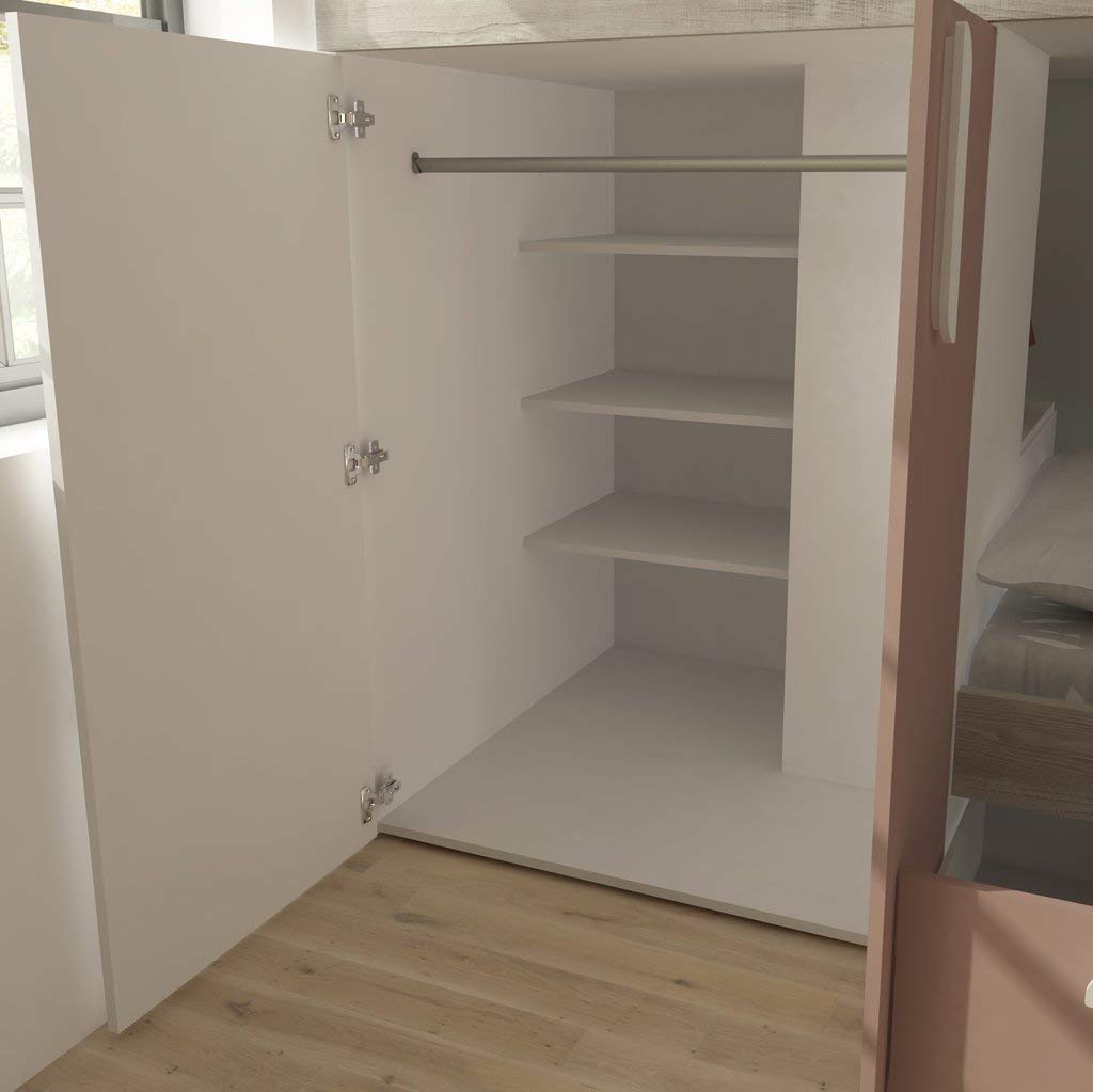 【Furniture】Trasman Barca Pink Bunk Bed with Wardrobe & Storage