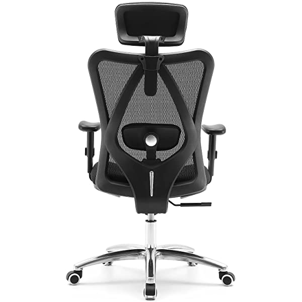 SIHOO Ergonomic Office Chair, Computer Desk Chair with Adjustable Lumbar Support, Comfortable Thick Cushion High Back Desk Chair with Adjustable Headrest and PU armrests(Orange)