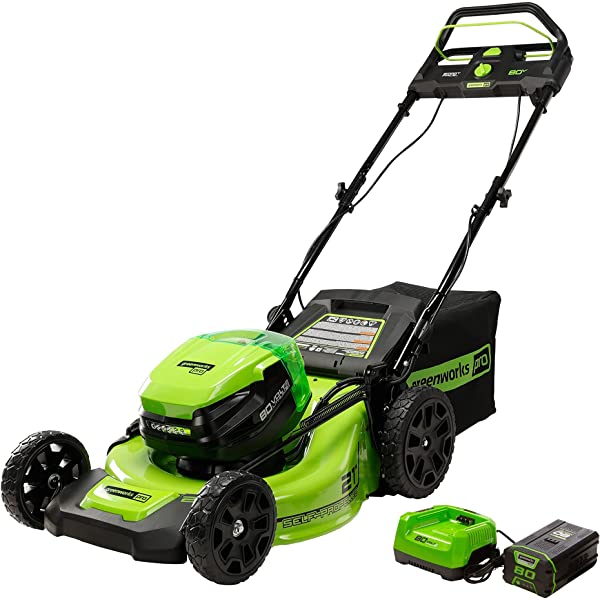 Greenworks Pro 80V 21 inch Cordless Push Lawn Mower, Includes Two 2Ah Batteries and Charger, GLM801601 (2) 2Ah Batteries Push