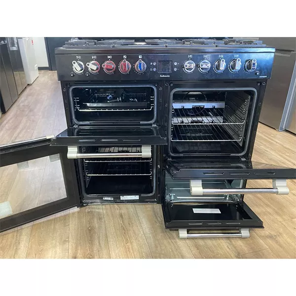 LEISURE COOKMASTER 100 100CM DUAL FUEL STOVE-BLACK-CLASS A/A