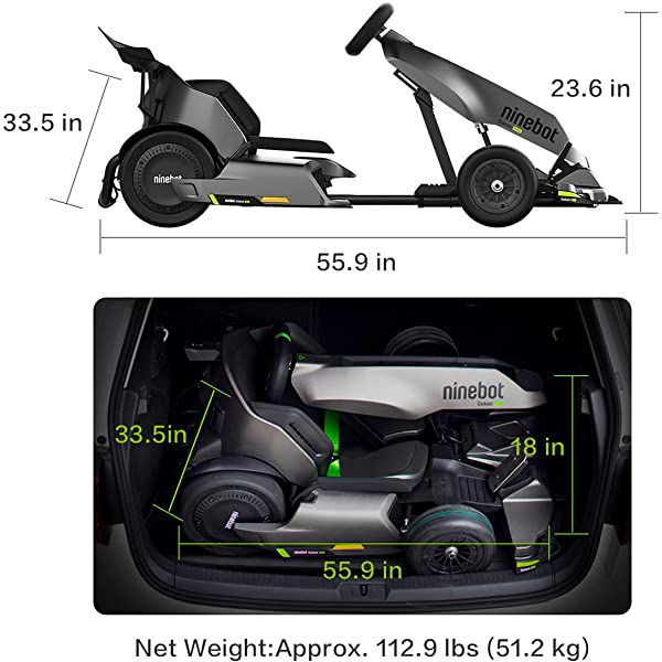 Segway Ninebot Electric GoKart Pro and Gokart Bundle, Outdoor Race Pedal Go Karting Car for Kids and Adults, Adjustable Length and Height, Ride On Toys Gokart Pro (with Ninebot S MAX)