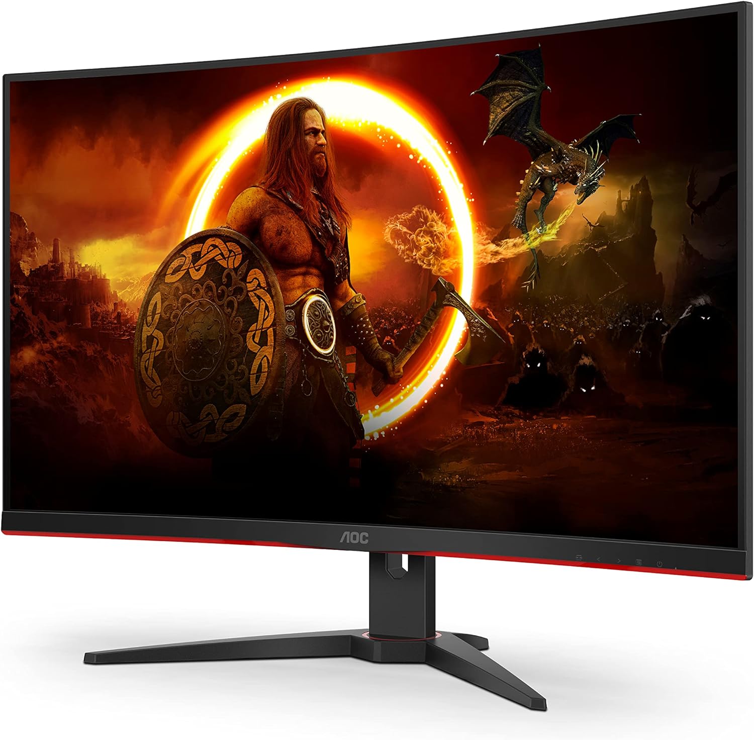 AOC Gaming C32G2ZE - 32 Inch FHD Curved Monitor, 240Hz, 1 ms MPRT, VA AMD FreeSync Premium, Low Input Lag (1920x1080@ 240Hz, 300 cd/m², HDMI/DP)