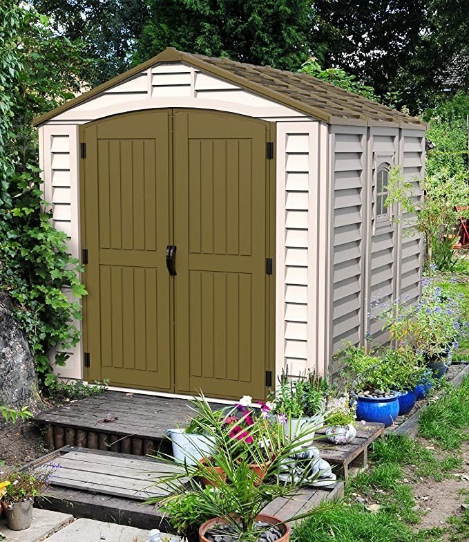 8' x 8' Plastic Garden Shed, Fire Retardant and Weatherproof, Ado Color