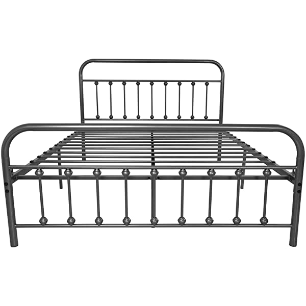 Black Metal Bed Frame Full Size with Headboard and Footboard Single Platform Mattress Base,Metal Tube and Iron-Art Bed（Full,Black） Full Black