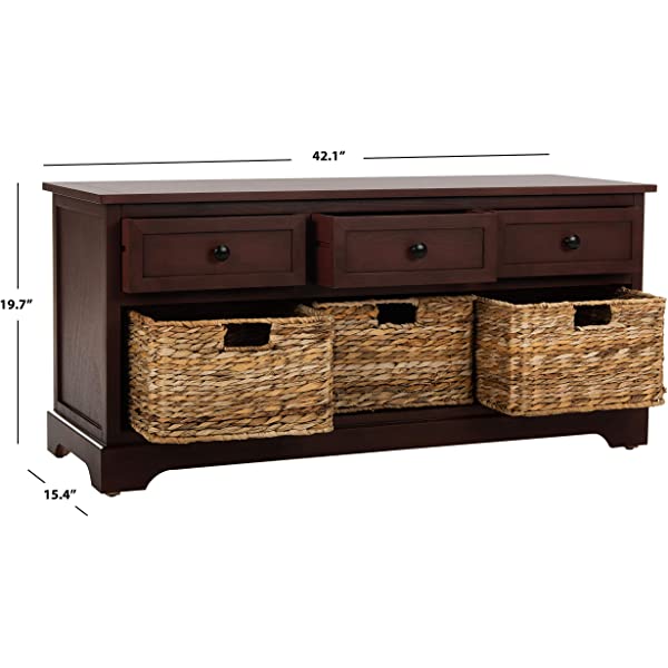 Safavieh American Homes Damien 3-Drawer Storage Unit, Dark Cherry