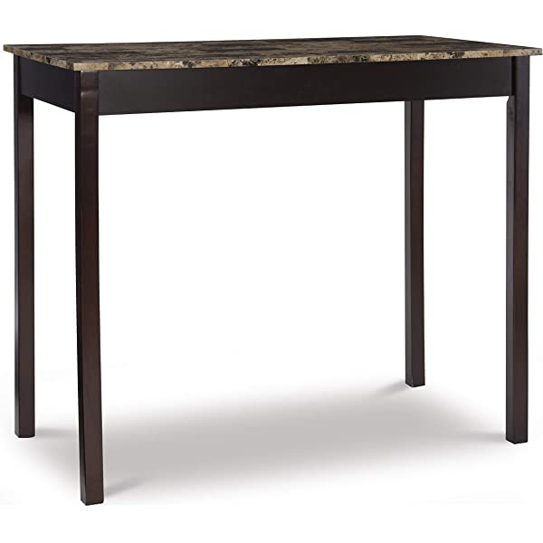 Linon Black 3 Piece Faux Marble Tavern Set