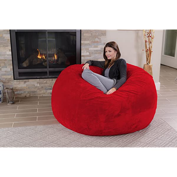 Chill Sack Bean Bag Chair: Giant 5' Memory Foam Furniture Bean Bag - Big Sofa with Soft Micro Fiber Cover - Navy Microsuede - Navy