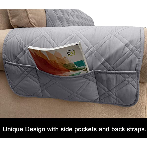 Ameritex Loveseat Cover Water-Resistant Quilted Furniture Protector with Back Nonslip Paws Slipcover for Dogs, Kids, Pets Loveseat Slipcover Stay in Place for Leather (46