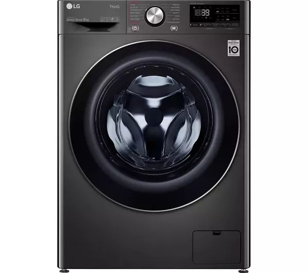 LG TurboWash 360 with AI DD V9 F4V909BTSE WiFi-enabled 9 kg 1400 Spin Washing Machine - Black