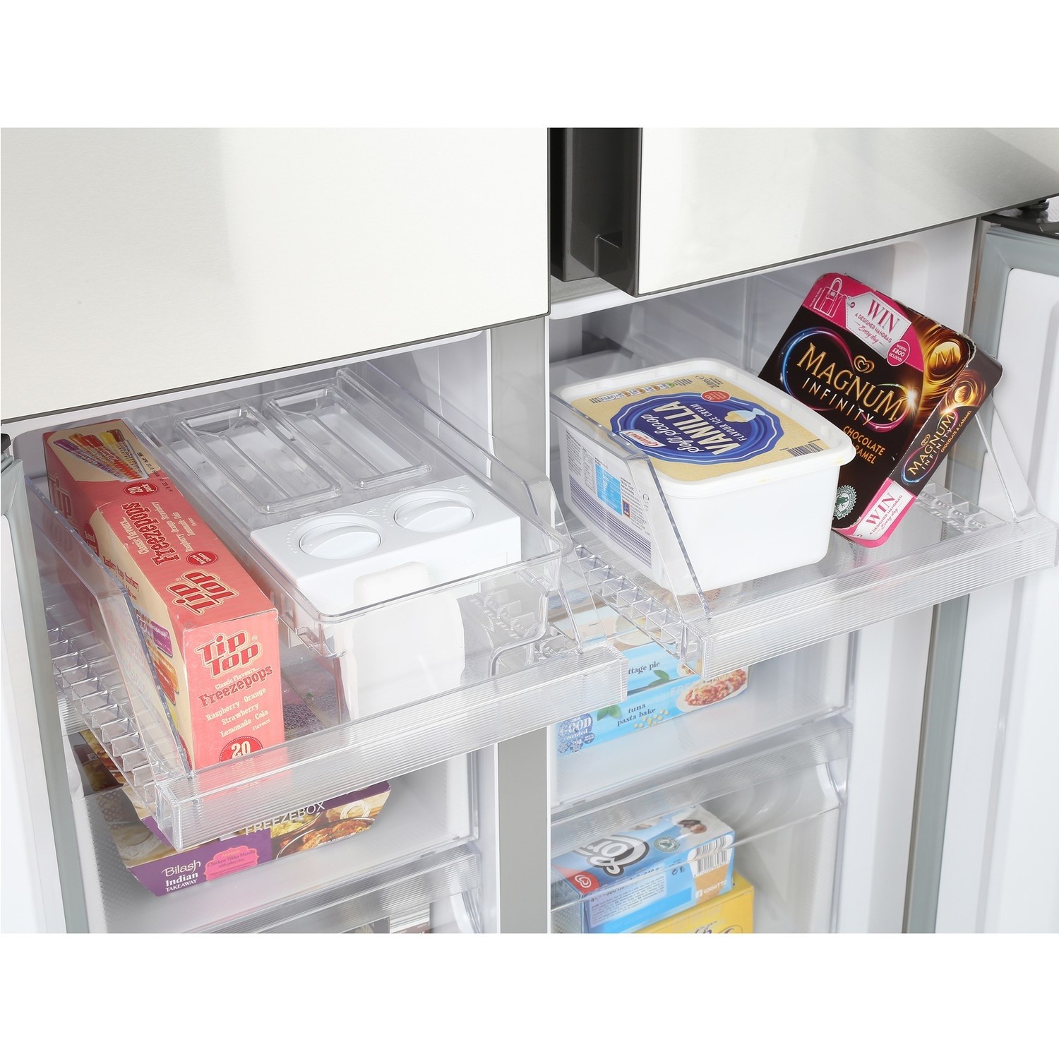 Haier 456 Litre Four Door American Fridge Freezer - Grey HTF-456DM6