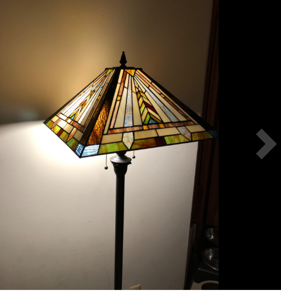 Cotoss Tiffany floor lamp, stained glass lampshade