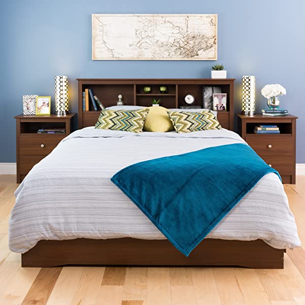 Prepac Fremont 2 Drawer Nightstand with Open Shelf, Espresso, Tall Espresso Fremont Nightstand