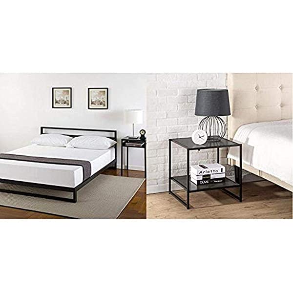 ZINUS Trisha Metal Platforma Bed Frame / Wood Slat Support / No Box Spring Needed / Easy Assembly, Full Full Standard Platform Bed Frame