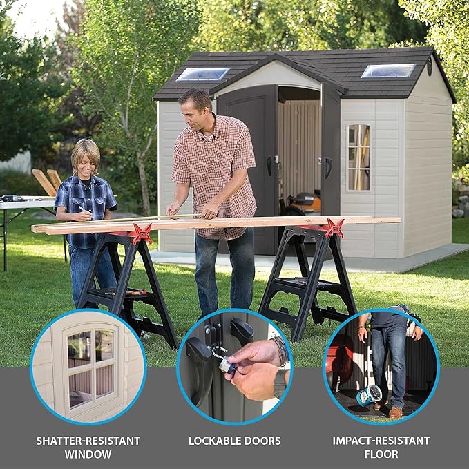 Lifetime 10 x 8 Heavy Duty Fully Accessorised Plastic Shed