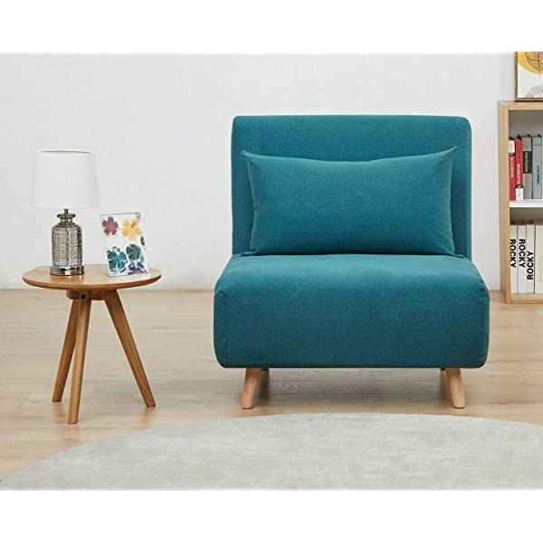 GIA Tri-Fold Sofa Bed, With Pillow, Yellow Yellow With Legs