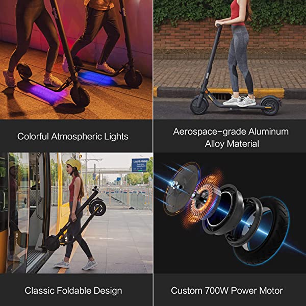 Segway Ninebot E22 E45 Electric Kick Scooter, Upgraded Motor Power, 9-inch Dual Density Tires, Lightweight and Foldable